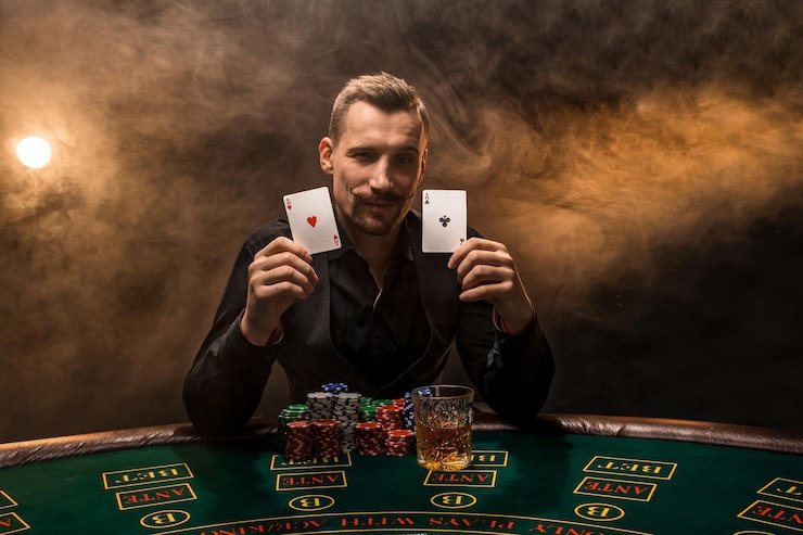 Live blackjack dealer in multi-camera studio on otpslot